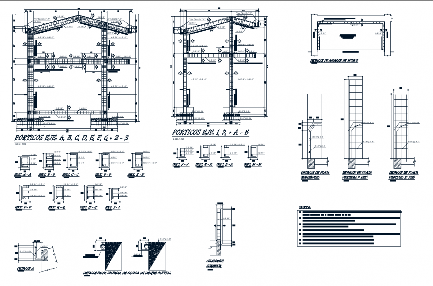 Structural building section plan detail dwg file