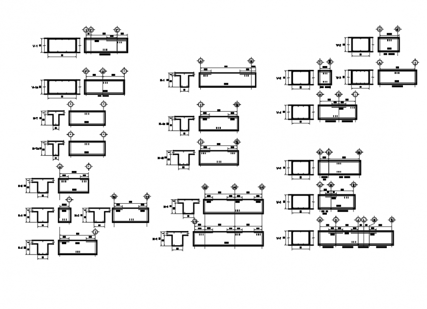 Structural constructive details of housing of uni-family home dwg file
