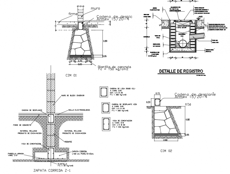 Structural design and construction detail dwg file
