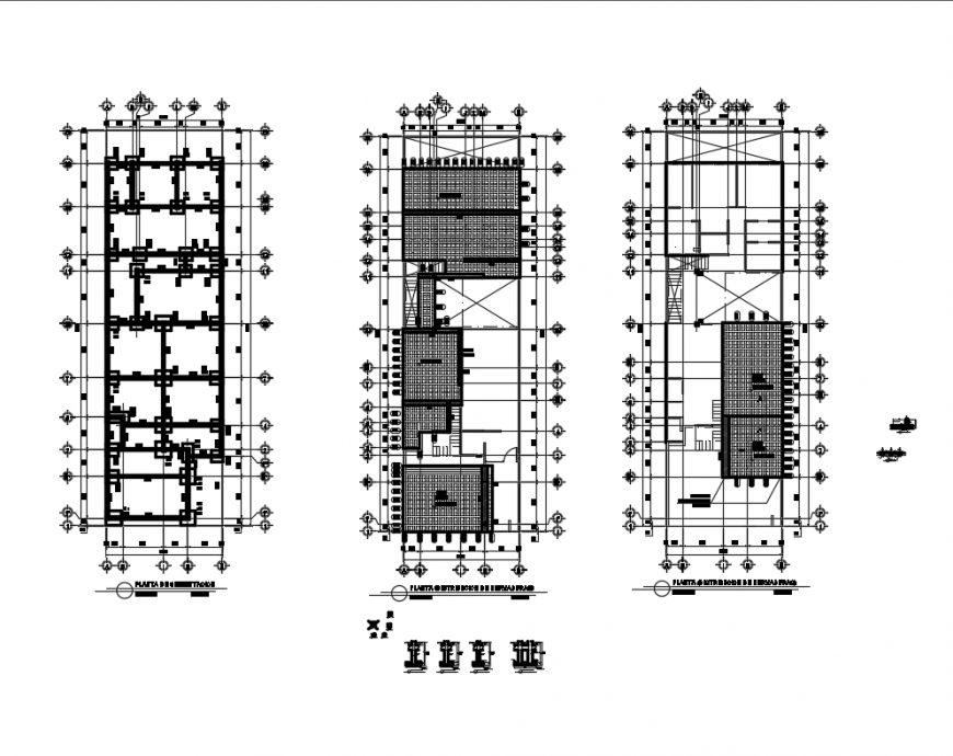 Structural design of housing of uni-family home all floors with foundation dwg file