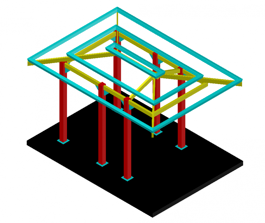 Structural design with structural support area detail dwg file
