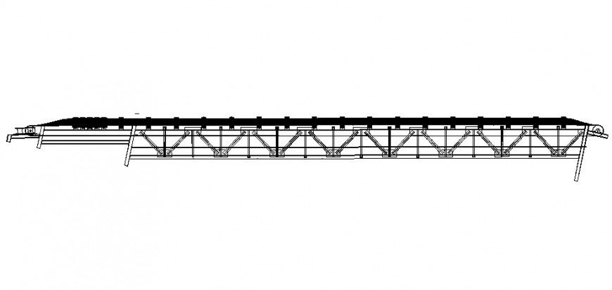 Structural detail drawing of the roof truss in AutoCAD file.