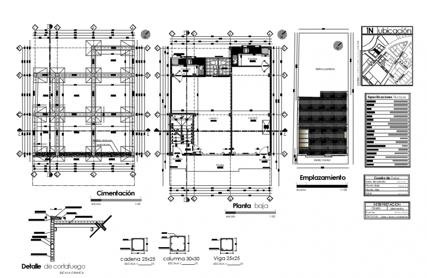 Structural detail with architectural plan detailing dwg file