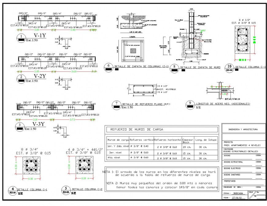 Structural details of beams column sand shoes plan dwg file