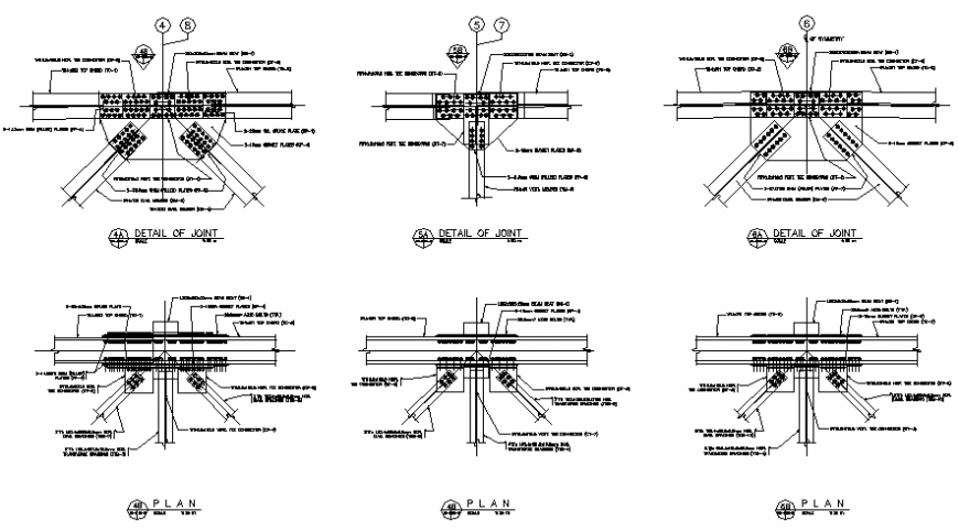 Structural details of steel bridge drawing in dwg file.