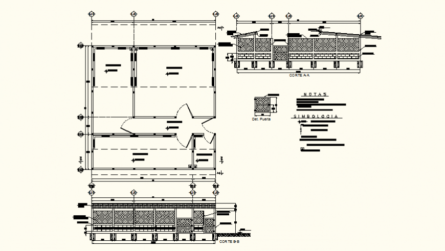 Structural plan,section,elevation layout file