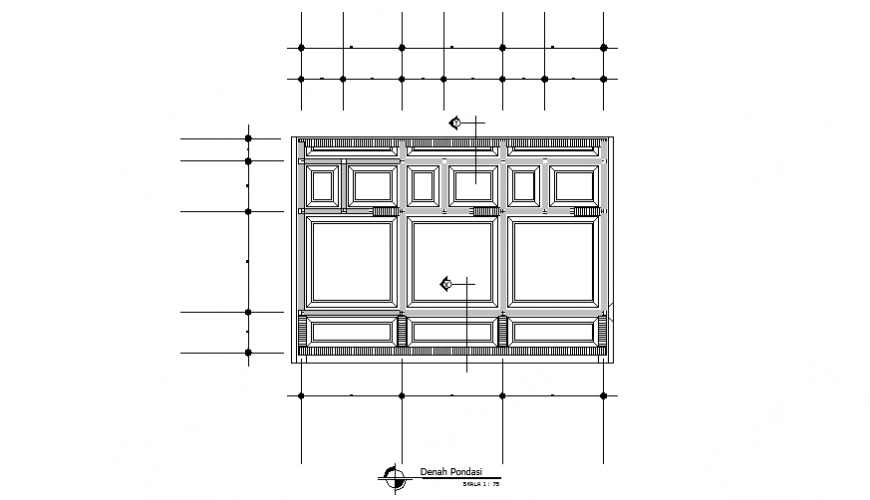 Structural plan design of small school house design drawing