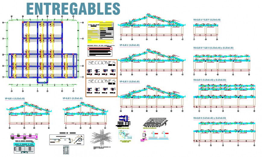 Structural plans medical post drawing in dwg AutoCAD file.