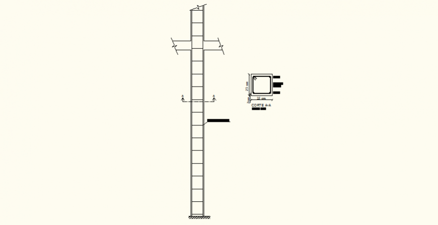 Structural plant column detail elevation autocad file