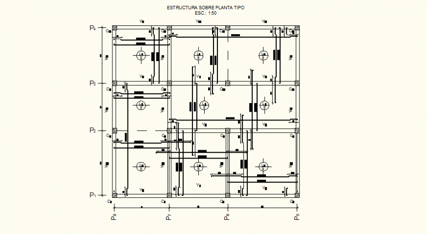 Structural plant plan view detail elevation autocad file