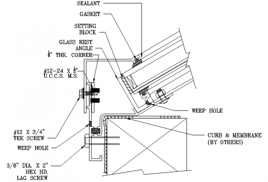 Structural setting block with support in AutoCAD file