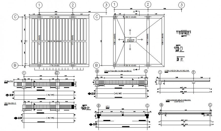 Structural units detail 2d drawing in AutoCAD software