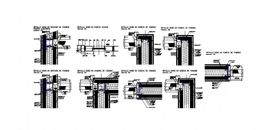 Structural units detail 2d view sectional drawings autocad file