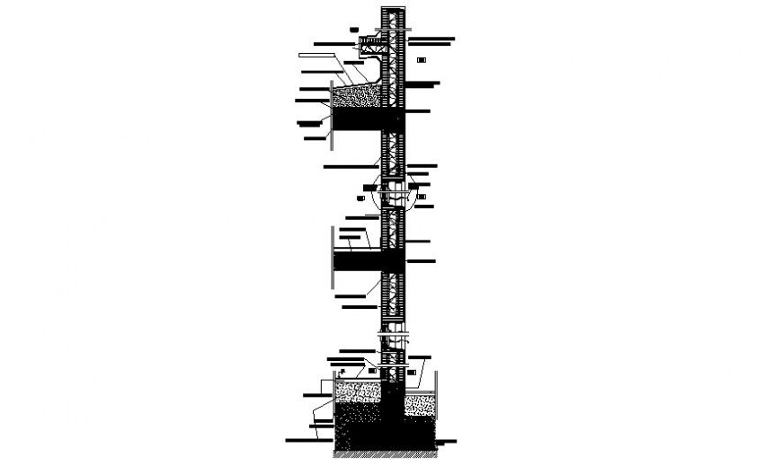 Structural units details drawing 2d view in autocad