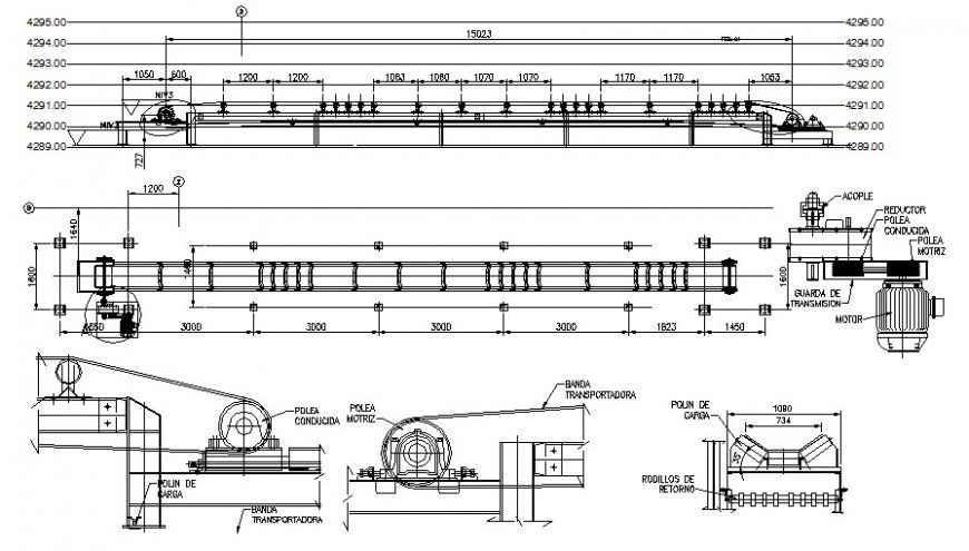 Structural units drawings 2d view in autocad software