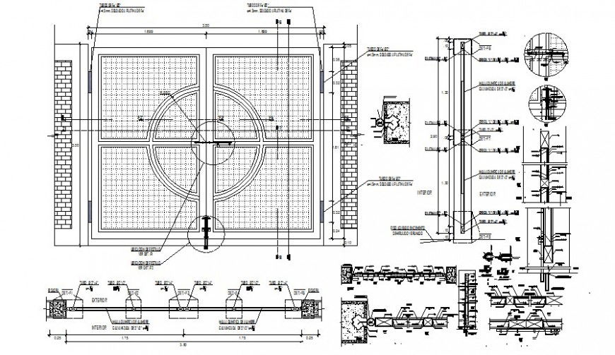 Structural units drawings details 2d view plan autocad file