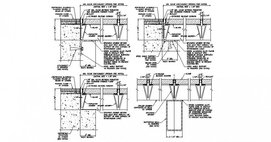 Structural units of concrete masonry units dwg file