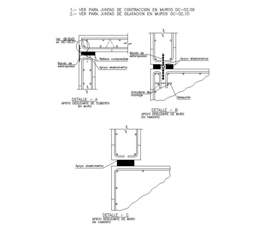 Structural units reinforcement details drawing in autocad software