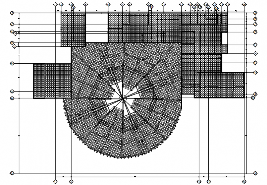 Structural view of hotel plan in AutoCAD file
