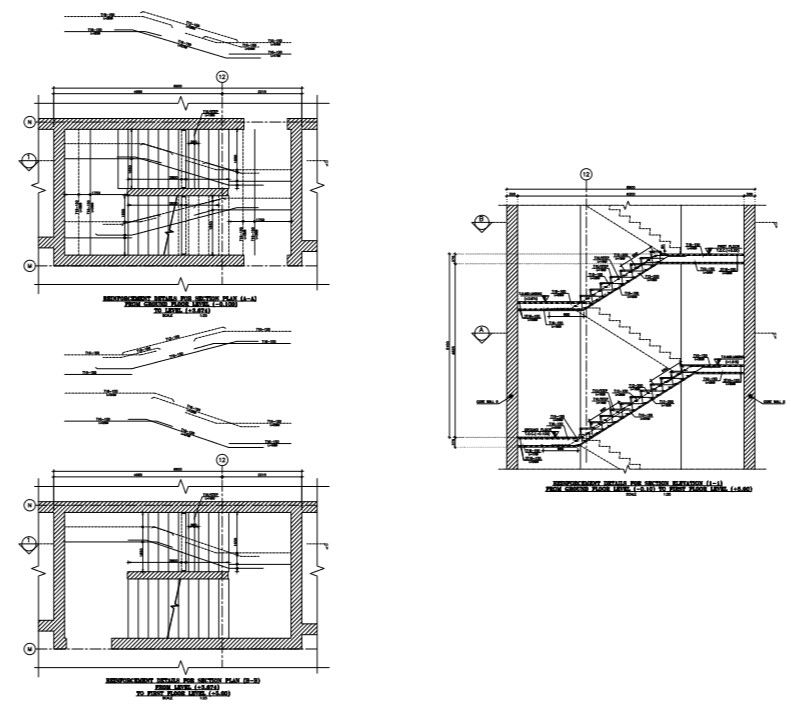 structure detail of stairs and reinforcement .