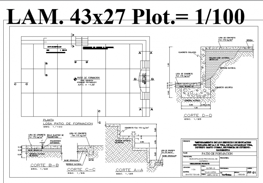 Structure and construction detail in dwg file.