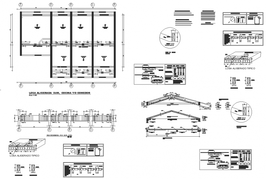 Structure and construction drawing of corporate building in dwg file