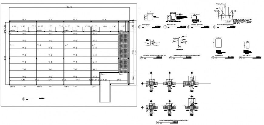 Structure and construction drawing of substation in dwg file.