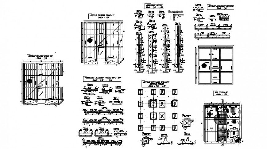 Structure and construction drawing of villa in dwg file.