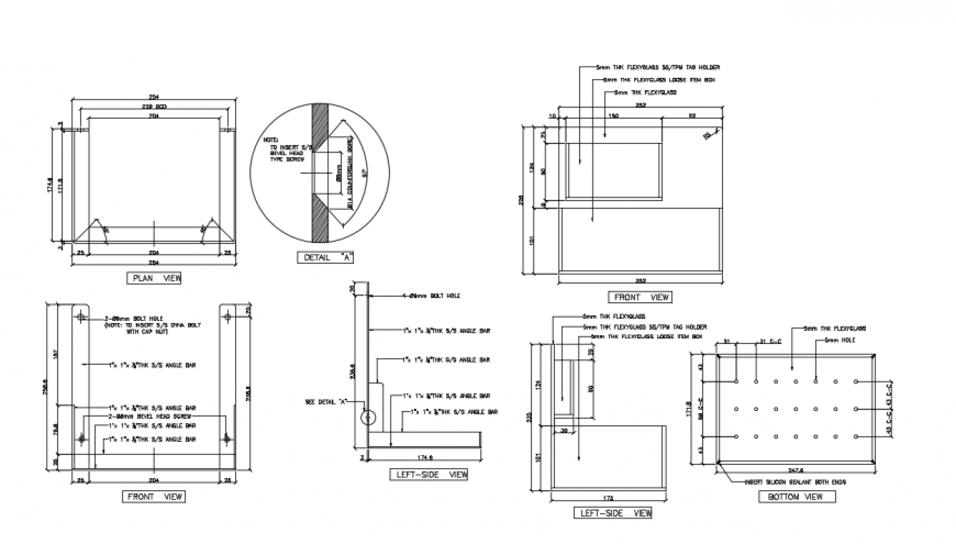 Structure and construction layout plan detailing dwg file
