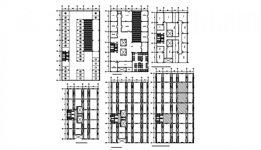 Structure and cover plan details of multiple office dwg file