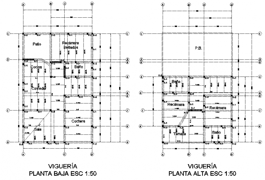 Structure and working drawing of house.