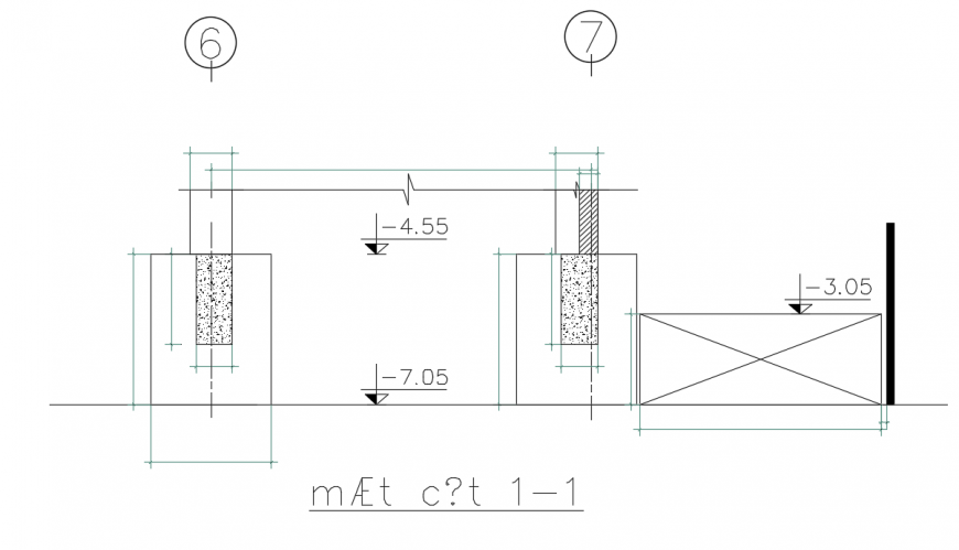 Structure Construction detail with concrete detail