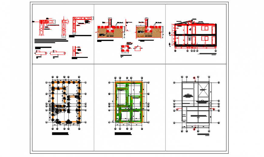 Structure design drawing of Priority housing of 2 levels designs