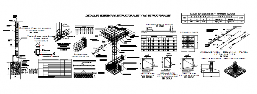 Structure detail & non structure elements detail design of complete house model design drawing