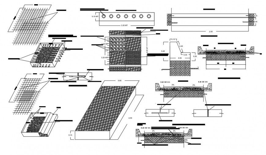 Structure detail and construction detail dwg file in autocad format