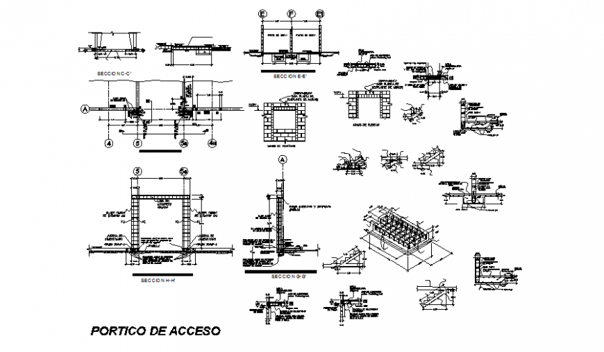 Structure detail drawing of house in dwg file.