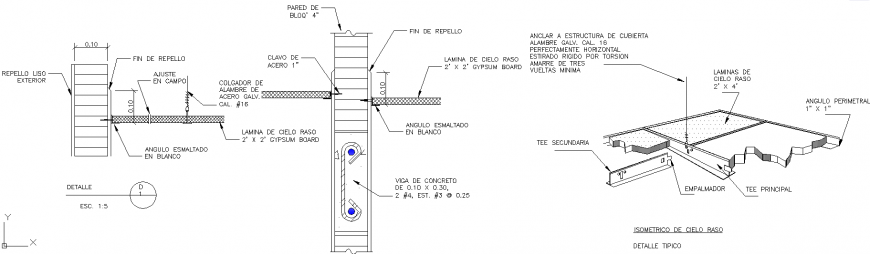 Structure detail drawings of wall in dwg file.