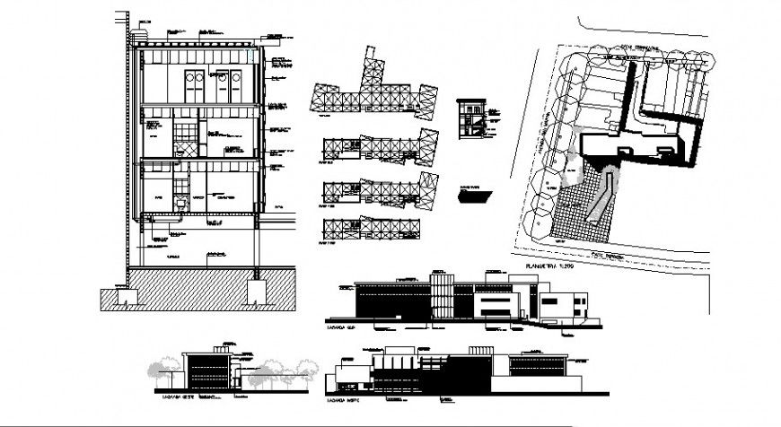 Structure detail of medical Centre in auto cad software