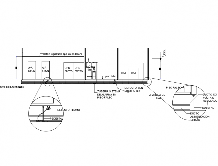Structure details of computer center cad drawing dwg file