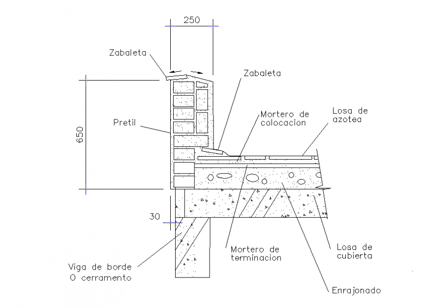 Structure details of weld parapet cad drawing details dwg file