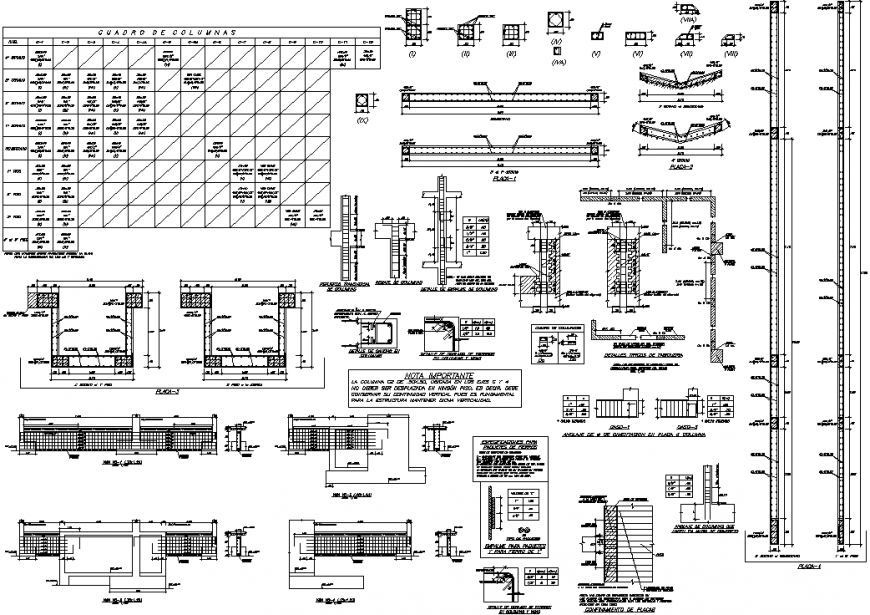 Structure details with graphs in dwg file.