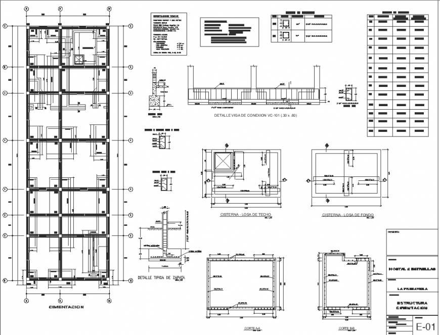 Structure drawing of hotel in dwg file.
