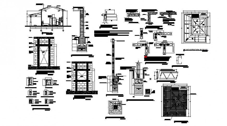 Structure drawing of raw house in dwg file.