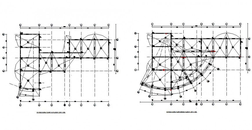 Structure drawing of room in dwg file.