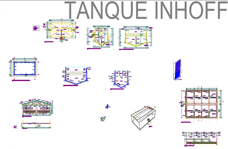 Structure drawing of sloping roof in dwg file.