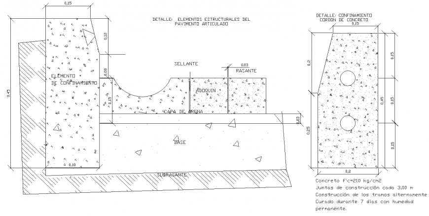 Structure drawing of wall in dwg file.
