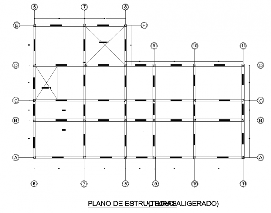 Structure grid of column and beam plan of building in dwg file.
