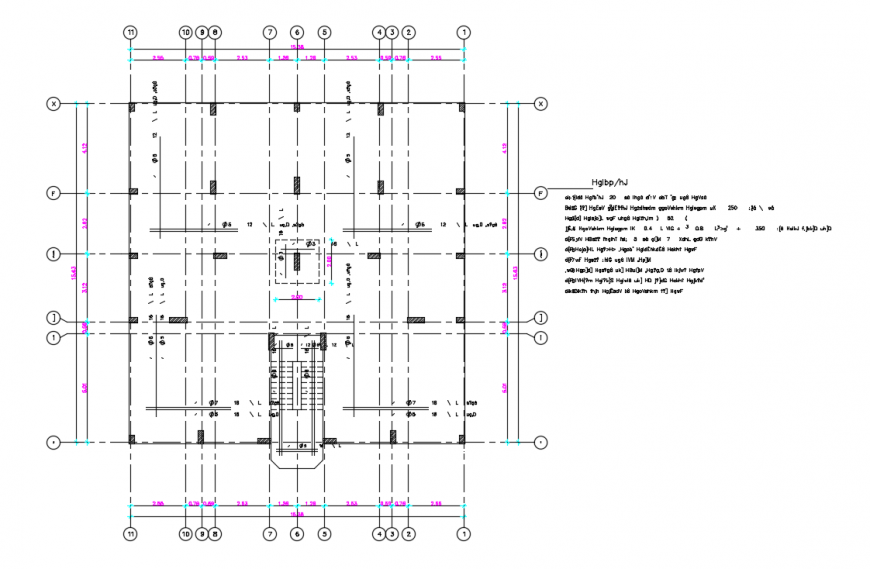 Structure lay-out planing design in autocad drawing