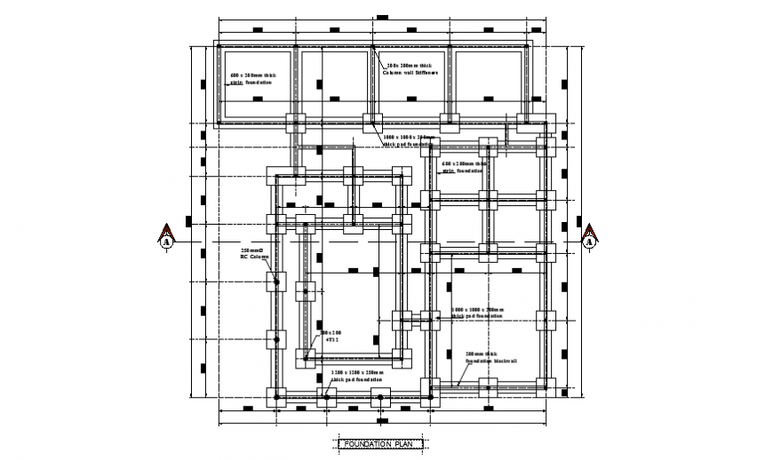 Structure layout plan design drawing of Bungalow design