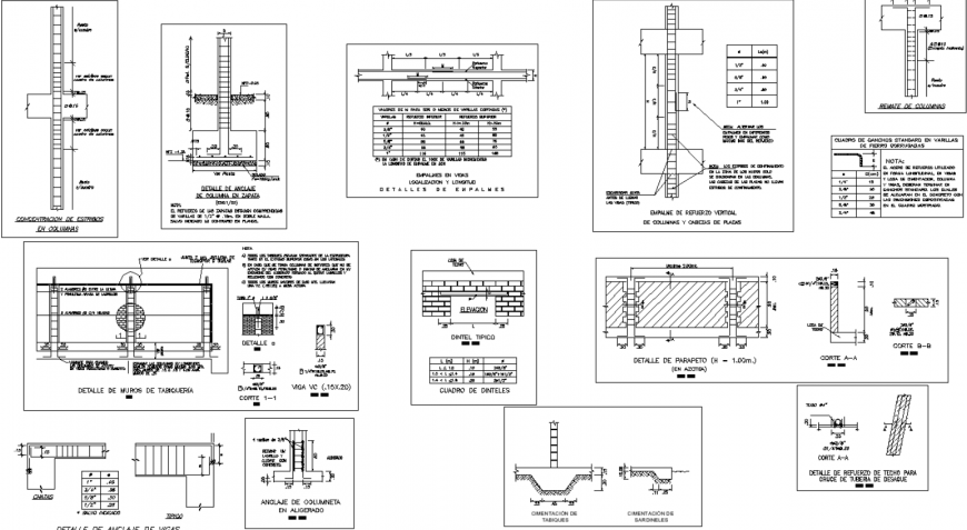 Structure of a flat plan detail dwg file.
